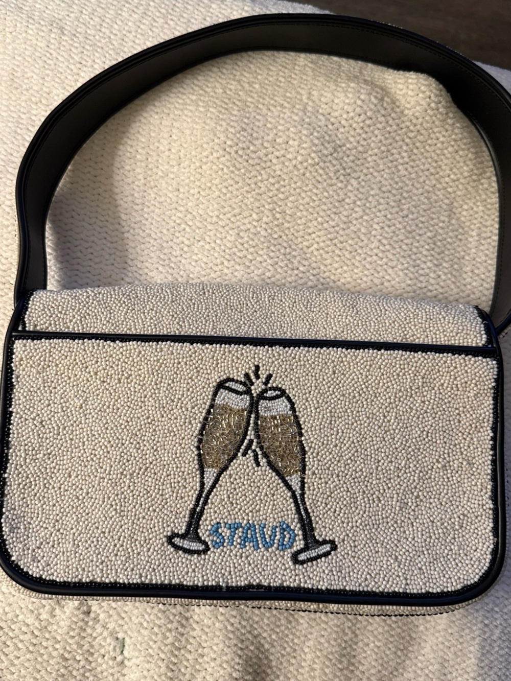 LIKE NEW STAUD Tommy Beaded Bag, Caviar Dreams - Picture 6 of 9